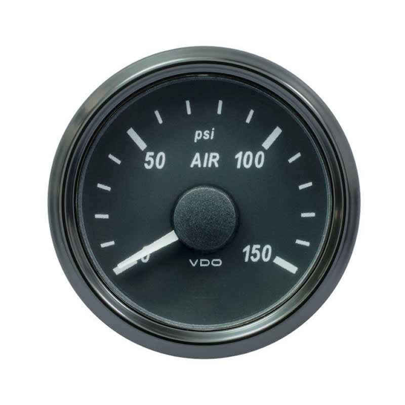 VDO SingleViu Air Pressure 150PSI Black 52mm gauge